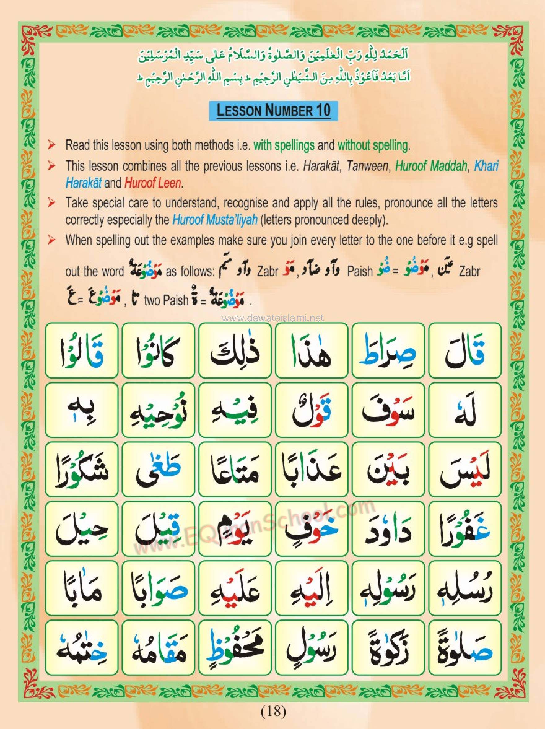 Practise of Harakaat and Huroof e Maddah